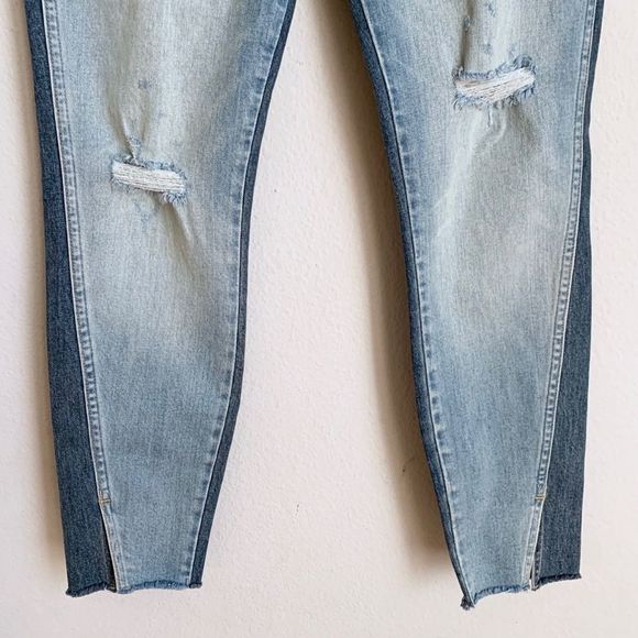 AMO Revolve two tone distressed skinny crop jeans - Picture 4 of 8